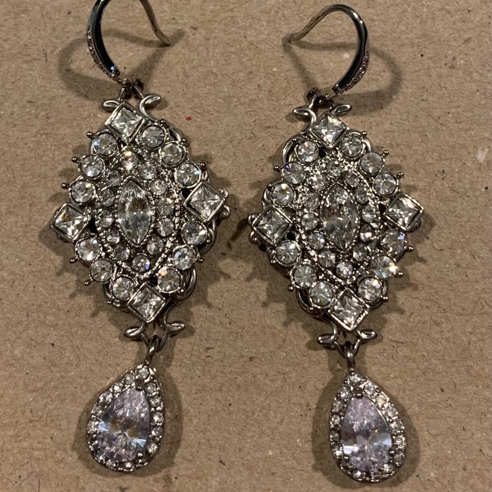 Wedding Earrings- Cubic Zirconia Teardrop